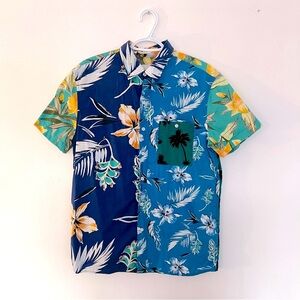 AE American Eagle Shirt Short Sleeve Tropical Palm Trees Beach Summer